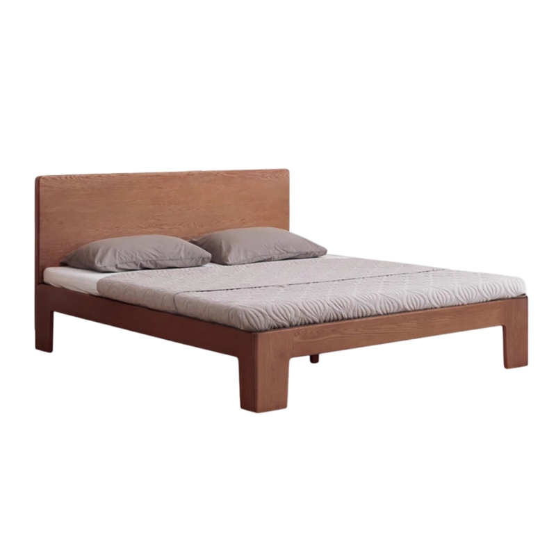 Bed Frame Minimalist Nordic Style with Chunky Legs Solid Headboard