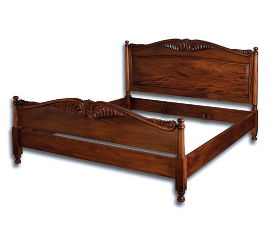 Bed Frame Shell Carvings Turned Posts Colonial Style