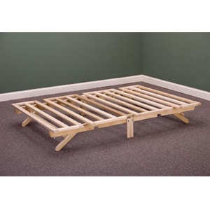 Bed Frame, Solid Wood Folding, Low Profile Slatted Platform.