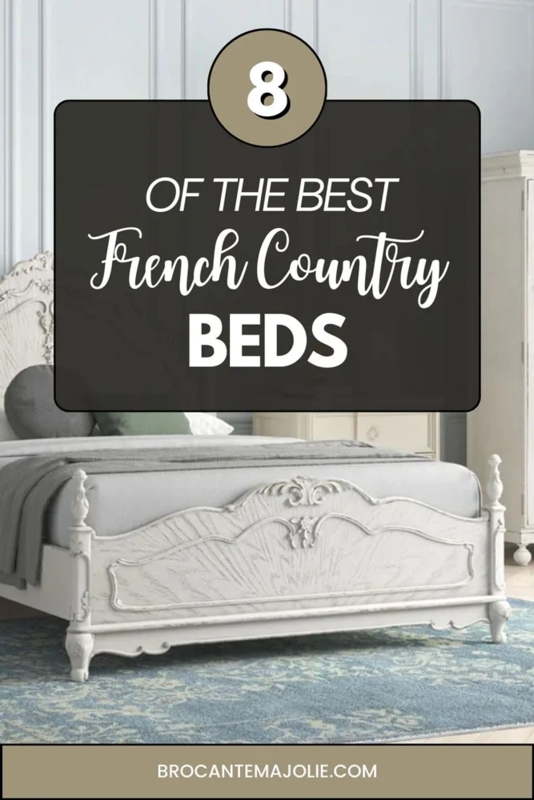 Bed Intricate Wood Carvings Distressed White Finish Ornate Silhouette