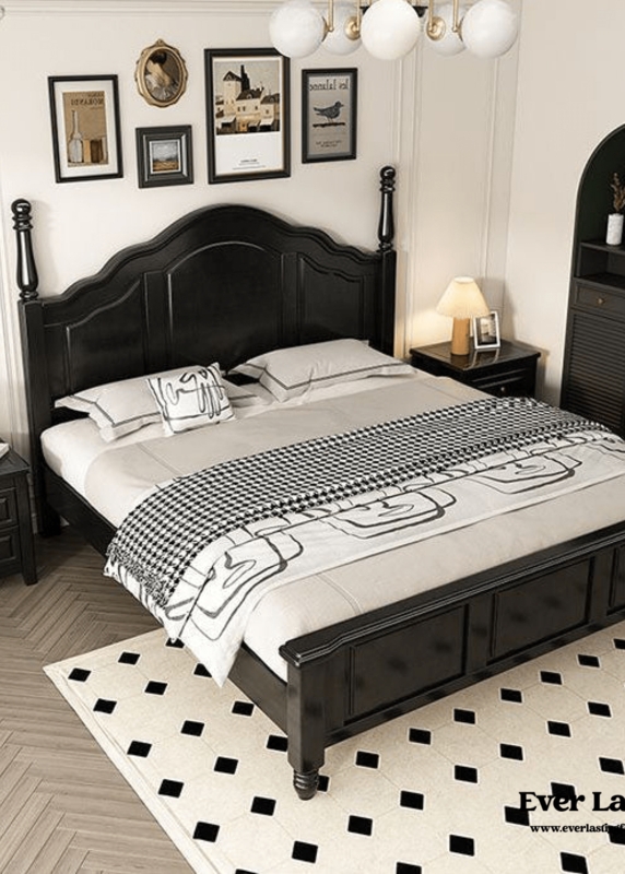 Bed Traditional Arched Headboard French Style Finial Posts