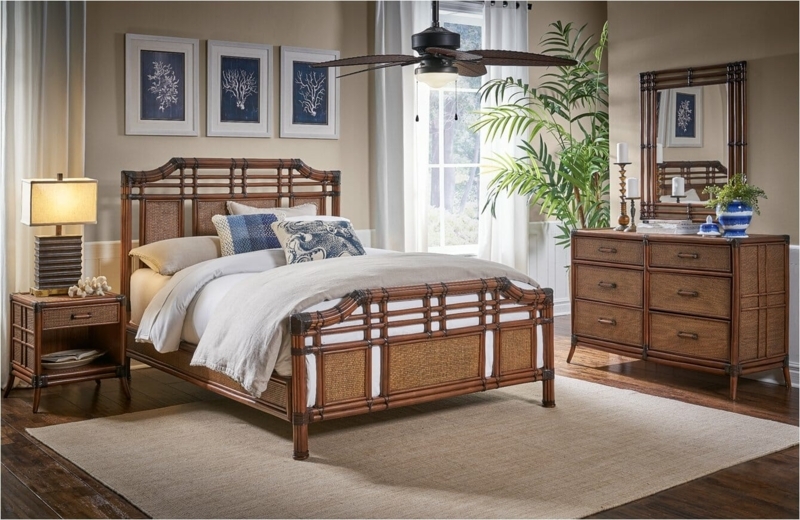 Bedroom Set Tropical Rattan Bedroom Set Bamboo Inspired Frame
