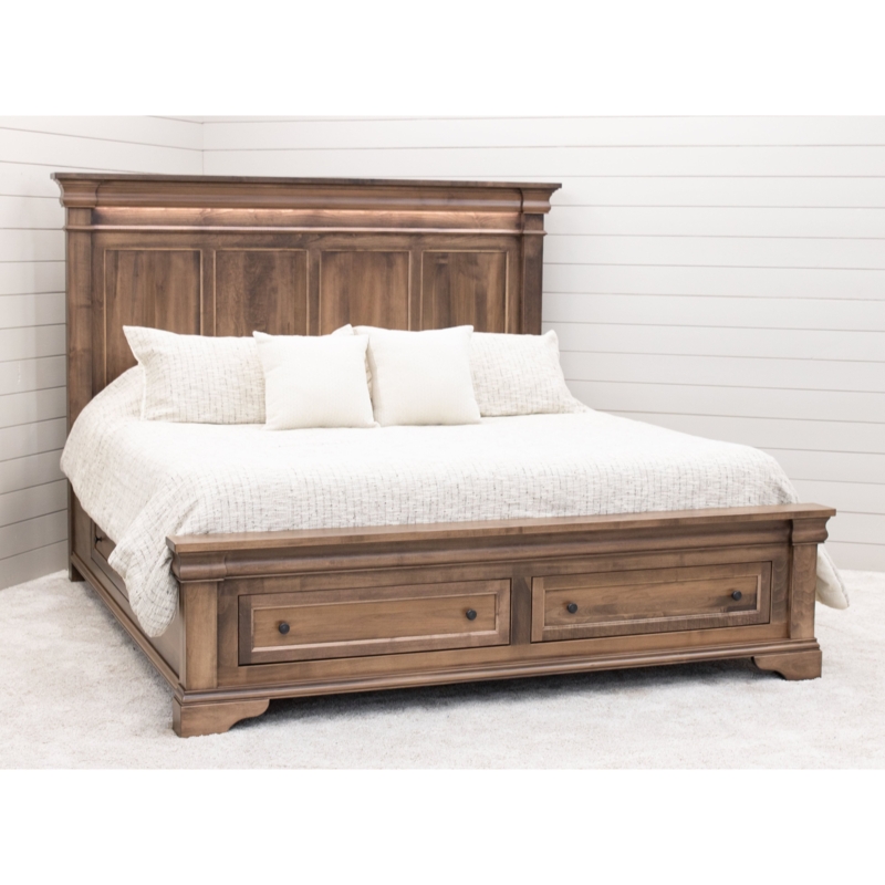 Belmont Amish Solid Maple Wood Luxury Storage Platform Bed