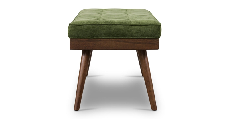 Bench with Grid Stitching Details & Tapered Dark Wood Legs