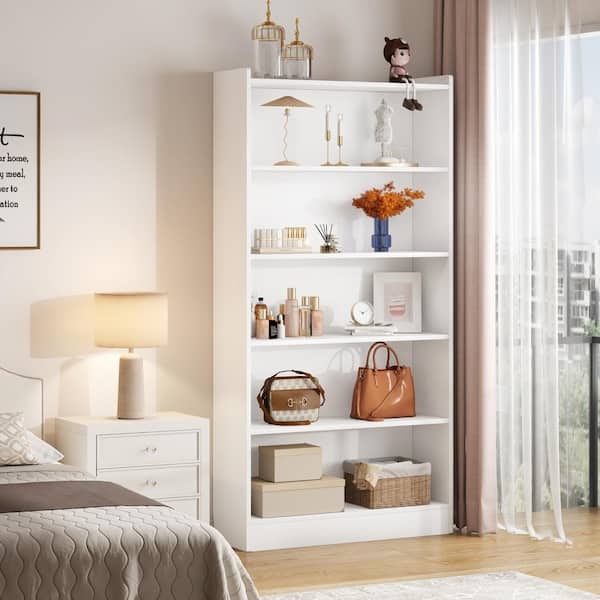 Bookcase, Five-Tier Minimalist Floor Standing Tall Bookshelf