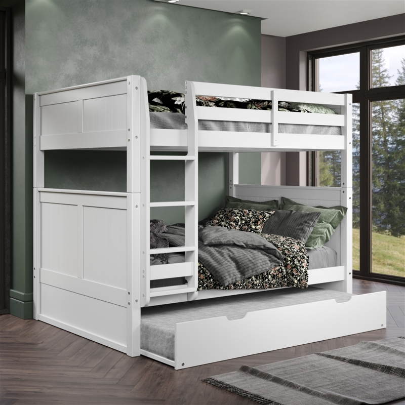 Bunk Bed Full Over Full Configuration with Integrated Trundle