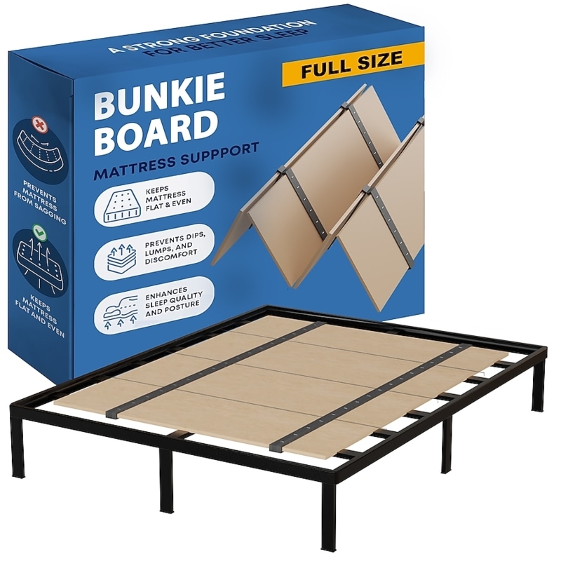 Bunkie Board 1 Inch Low Profile Foldable Design Wood Slatted Support