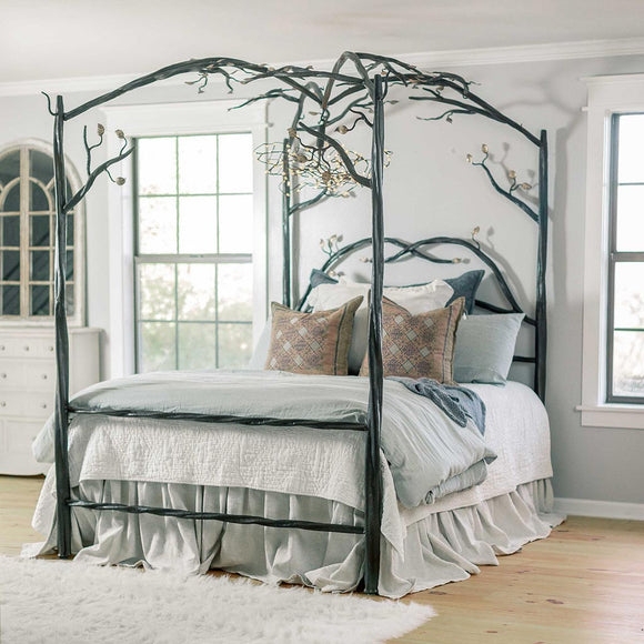 Canopy Bed Sculpted Metal Branch Frame Enchanted Forest Bed