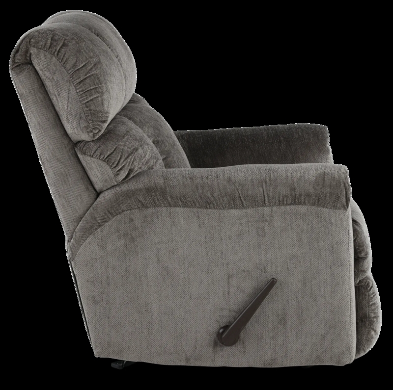 Casual Rocker Recliner with Subtle Herringbone Woven Texture