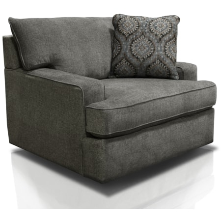 Chair and a Half Charcoal Grey Textured Track Arms