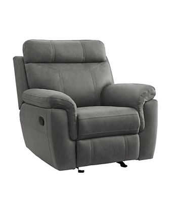 Charcoal Grey Manual Recliner with Pillow Top Arms