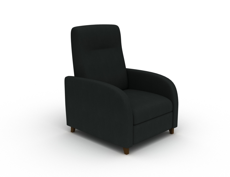 Charcoal High Back Bariatric Recliner with Tapered Wood Legs