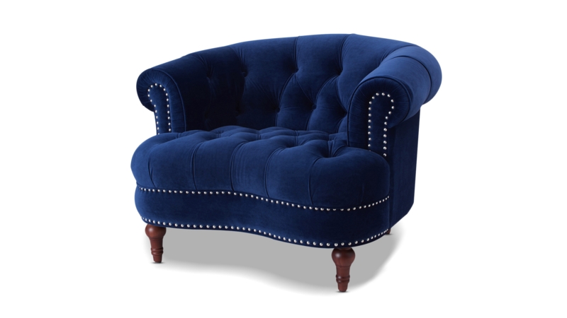 Chesterfield Accent Chair with Deep Button Tufting and Nailhead Trim