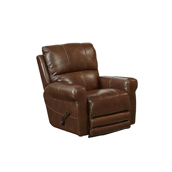 Chestnut Brown Manual Recliner Chair Padded Rolled Arms