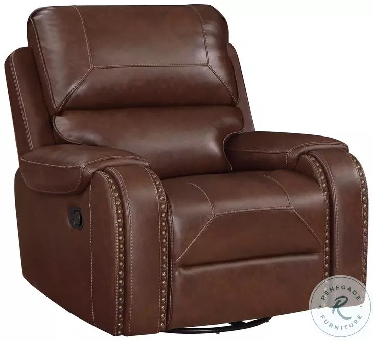 Chocolate Brown Swivel Glider Recliner Diamond Stitching