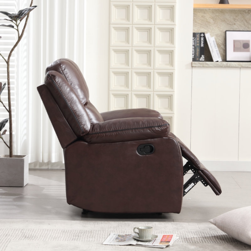 Classic Manual Recliner in Chocolate Brown with Rolled Arms