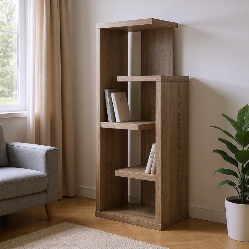 Coastal Weathered Taupe Etagere with Slatted Side Supports