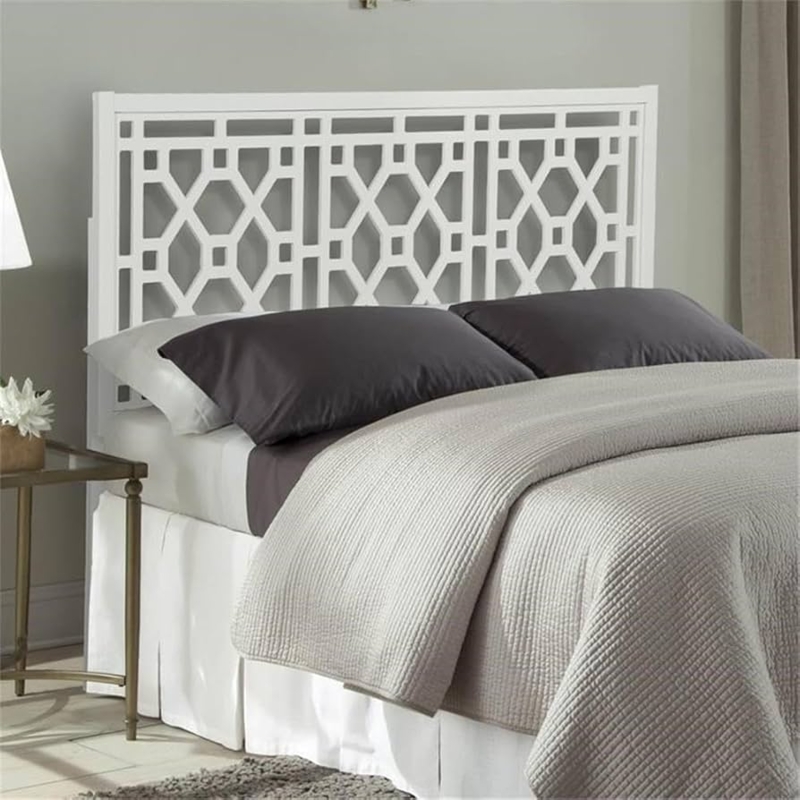 - Comfort Pointe Thomas Chippendale White Adjustable Height Wood  Headboard - Queen/Full