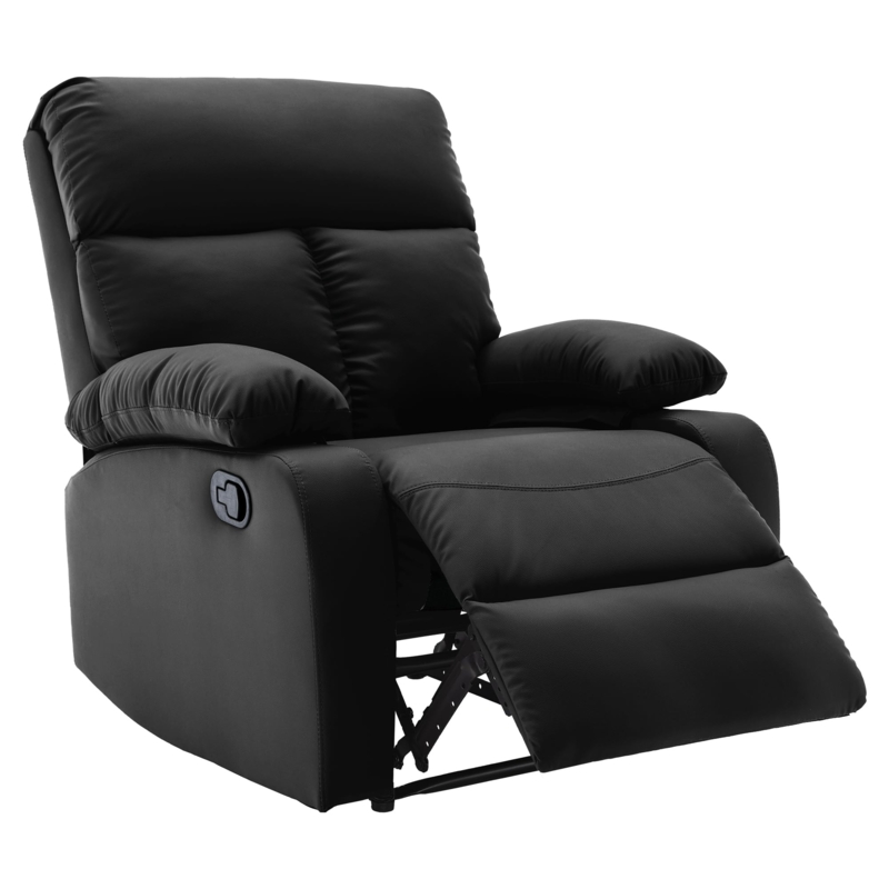Compact Manual Recliner Chair featuring Plush Pillow Top Arms