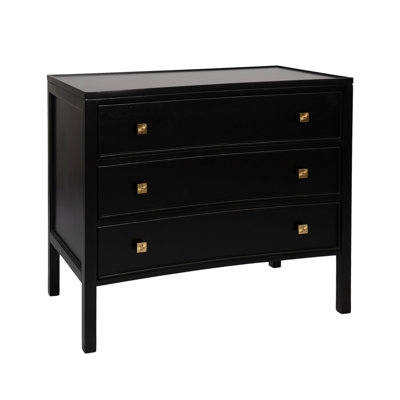 Contemporary Accent Chest Square Gold Knobs Framed Drawers