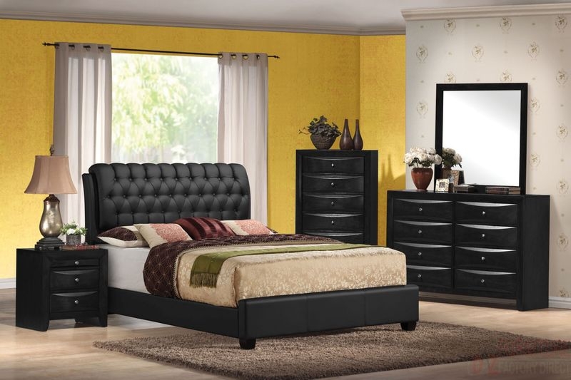 Contemporary Bedroom Set featuring Unique Bowed Front Drawers