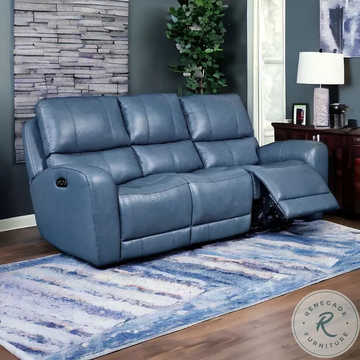 Contemporary Dual Power Reclining Sofa with Segmented Backrest