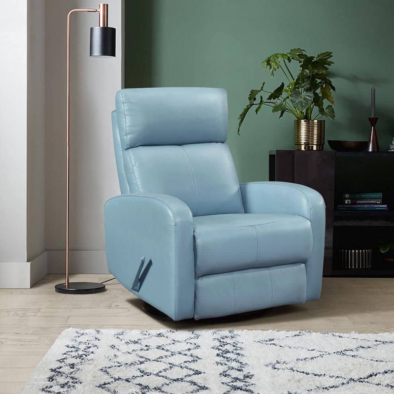 Contemporary Leather-Like Swivel Glider Recliner