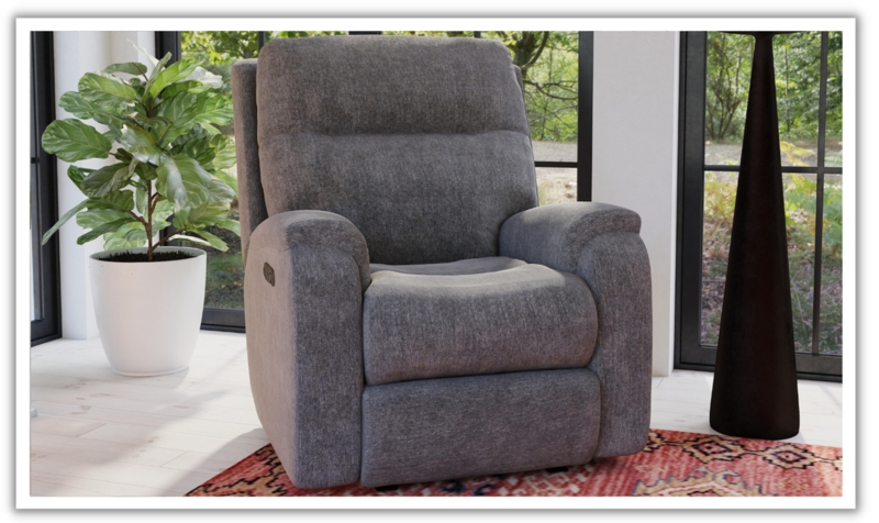 Contemporary Power Recliner Chair with Horizontal Split Back
