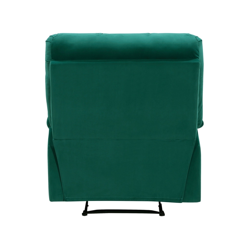 Contemporary Reclining Chair Emerald Green Velvet Pillow Top Base