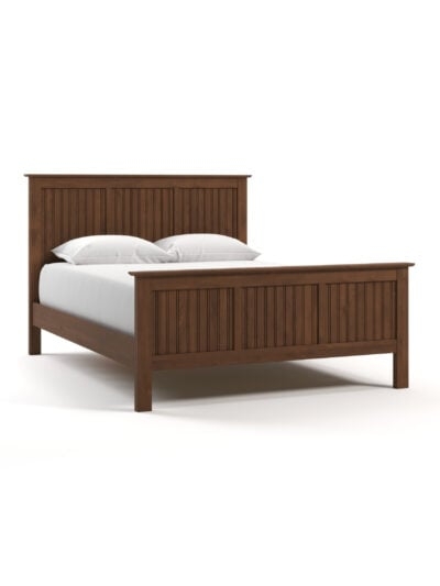 Cottage Wood Bed Frame with Beadboard Headboard & Footboard Panels