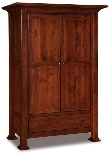 Craftsman Mission Wardrobe Armoire in Reddish Brown Stain