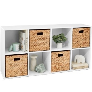 Cube Bookshelf Horizontal 8-Compartment Matte Finish Modern Display