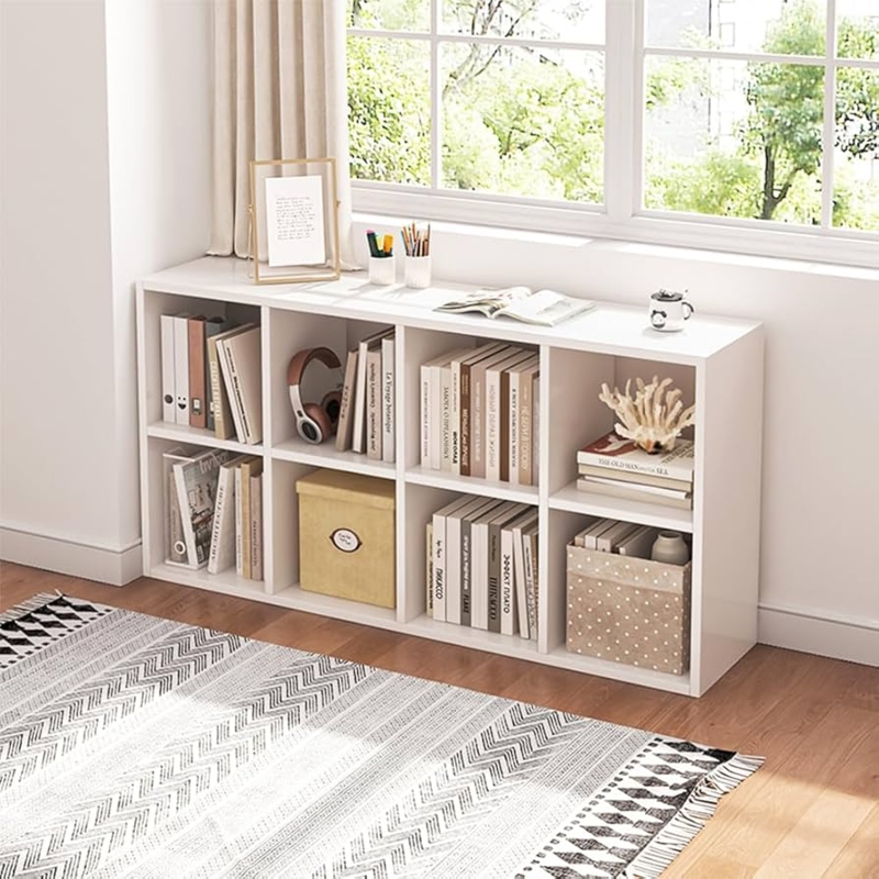 Cube Organizer White 8-Cube Window Height Profile Storage