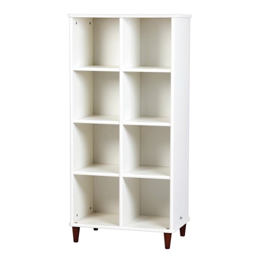 Cube Shelf Mid-Century Modern Tapered Legs 4x2 Grid Full Back