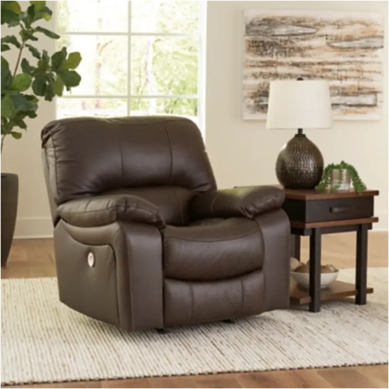 Dark Brown Power Rocker Recliner with Overstuffed Cushioning