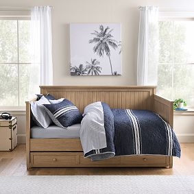 Daybed Beadboard Paneling Seadrift Finish Coastal Style Trundle