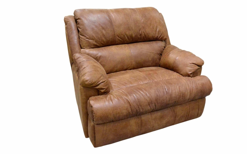 Distressed Oversize Recliner with Divided Back