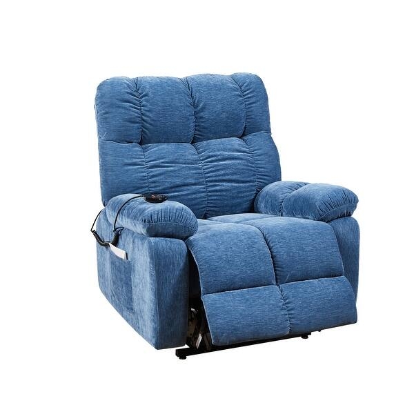 Dusty Blue Power Lift Chair with Corded Remote and Pocket
