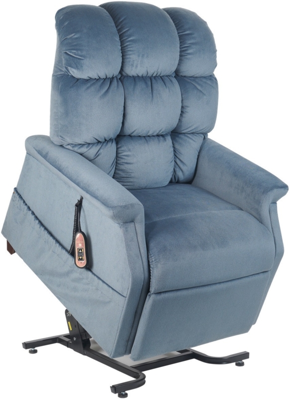 Dusty Blue Power Lift Recliner with Segmented Back