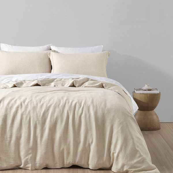 Duvet Cover Set Alaskan King Oatmeal Textured Organic Modern Bed Set