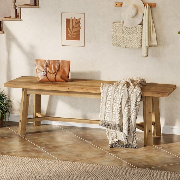 Entryway Bench Industrial Silhouette Mixed Material Sled Base