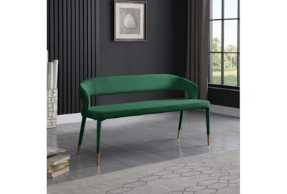 Entryway Bench with Gold Tipped Legs & Curved Open Back