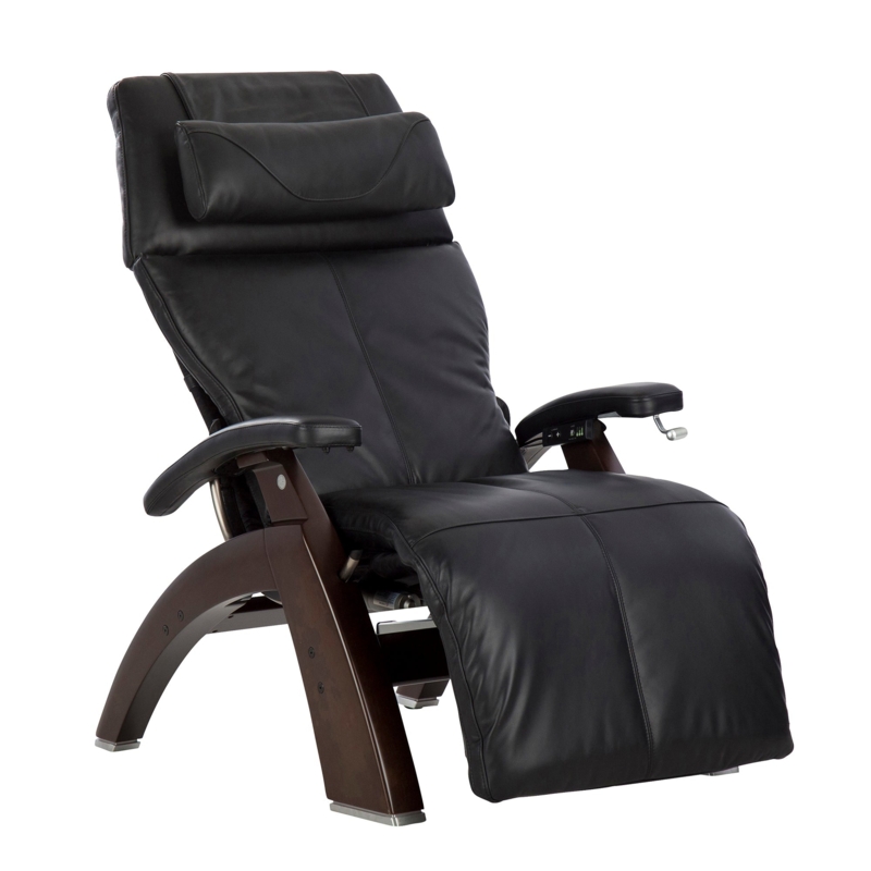Ergonomic Manual Recliner Charcoal With Curved Wood Frame