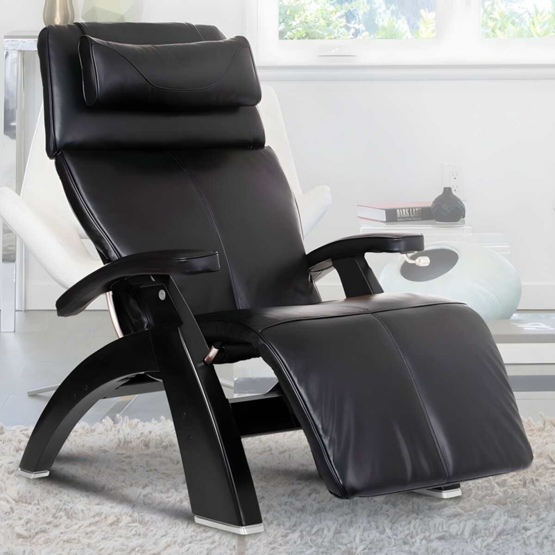 Ergonomic Zero Gravity Recliner featuring Sweeping Curved Wood Frame
