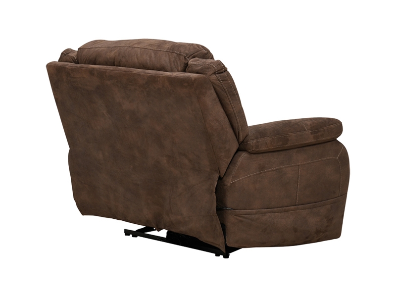 Espresso Power Recliner Chair-and-a-Half with Contrast Stitching Details
