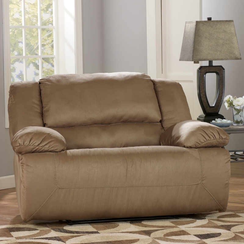 Extra Wide Manual Recliner in Chocolate Brown Fabric