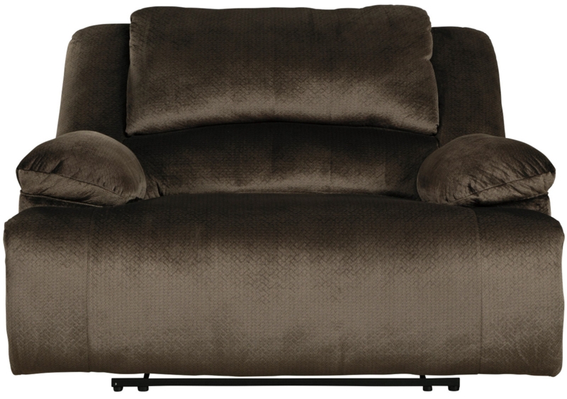 Extra-Wide Manual Recliner in Chocolate Textured Fabric