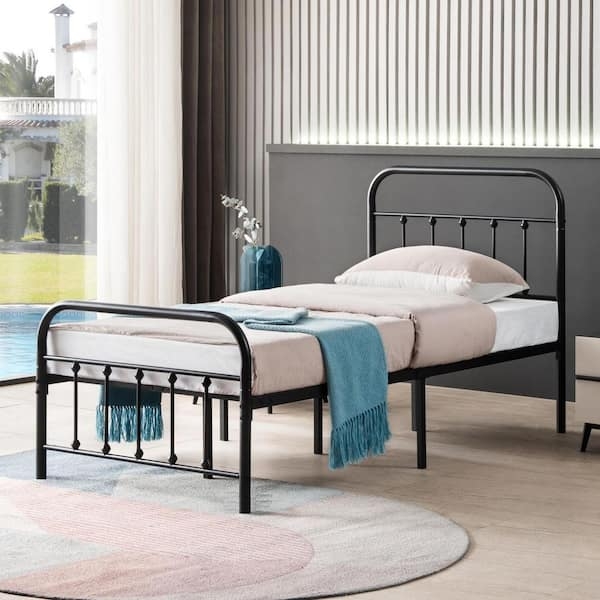 Farmhouse Bed Frame featuring Arched Metal Silhouette and Spindle Details