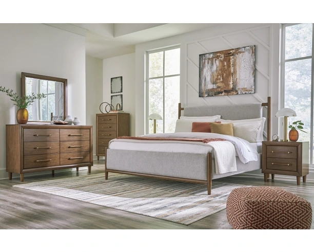 Farmhouse Bedroom Set Weathered Gray Wood Cross Brace Design Plank Effect