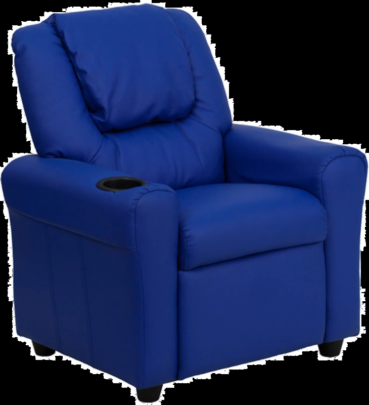 Faux Leather Kids Recliner with Cup Holder